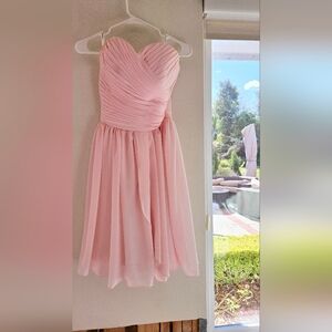 Strapless Pink Chiffon Dress